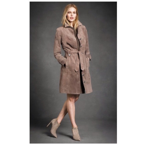 Worth Jackets & Blazers - WORTH NEW YORK • NWT • Stunning Genuine Suede Leather Belted Trench Style Coat